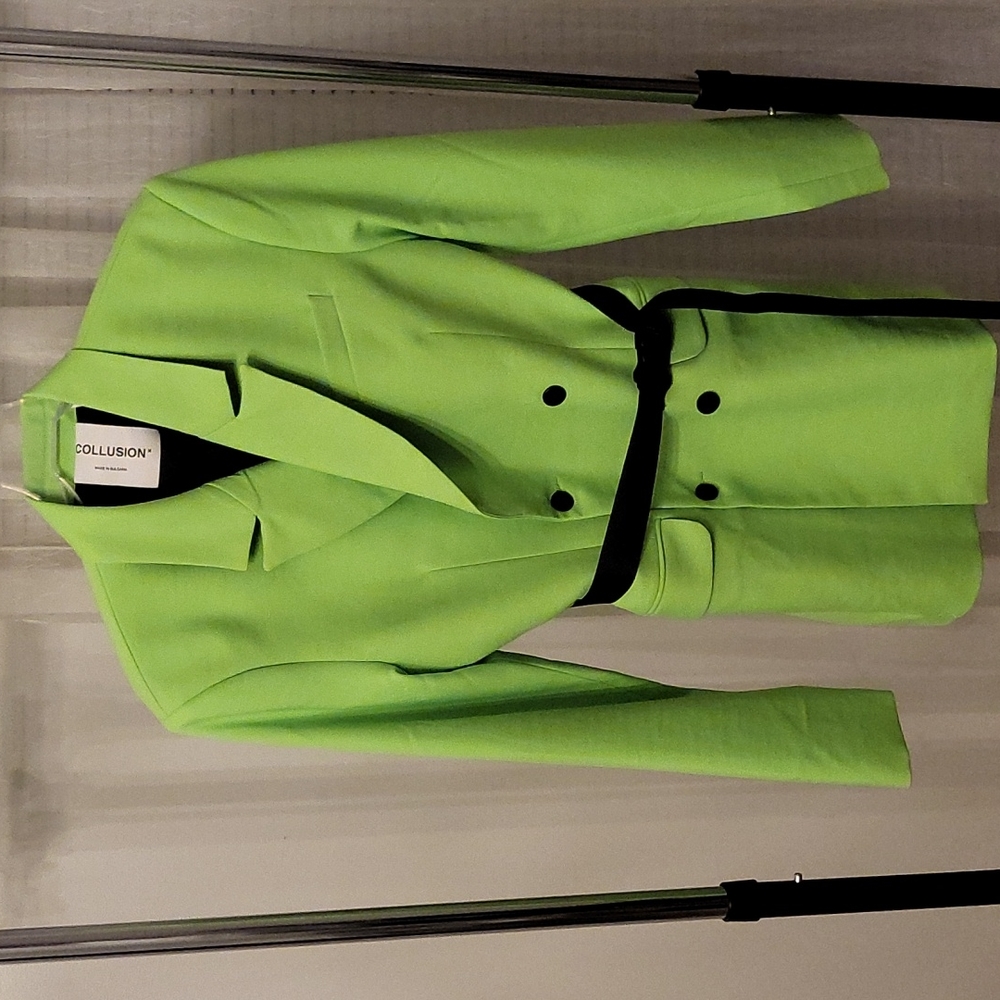 ASOS Unisex Double Breasted Neon Green Blazer